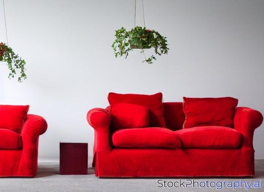 two red sofa on white background