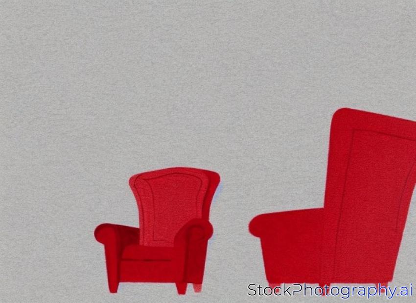 red armchair on grunge background