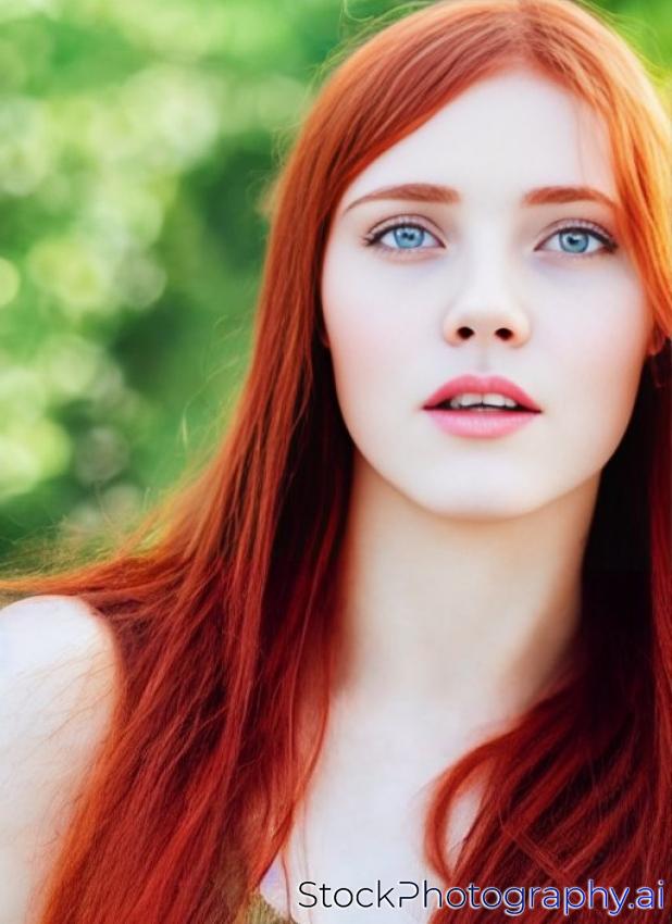 close up woman portrait outdoor. redhair girl.. Beautiful young woman close-up in summer