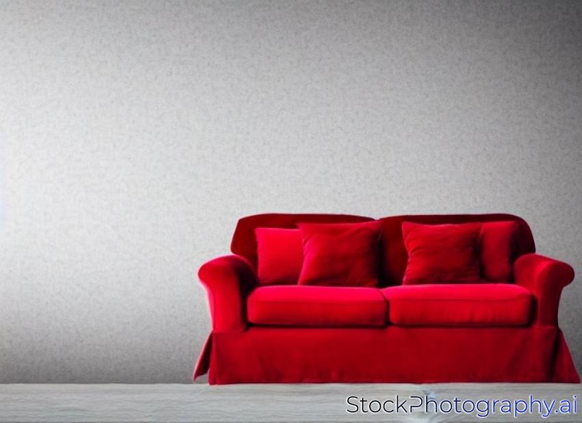 red Luxurious sofa isolated on white background