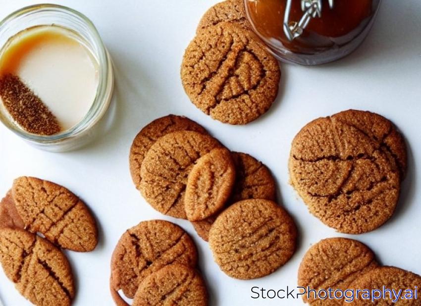 Honey cookies with cinnamon , anise and honey jar