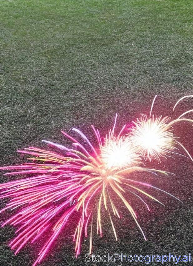 image of raise up fireworks on ground .