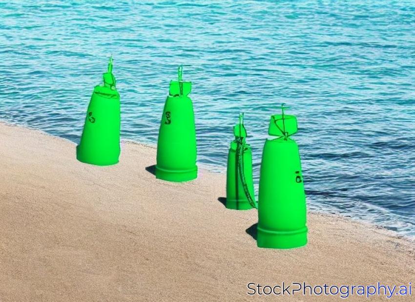 green ocean bouy buoy markers