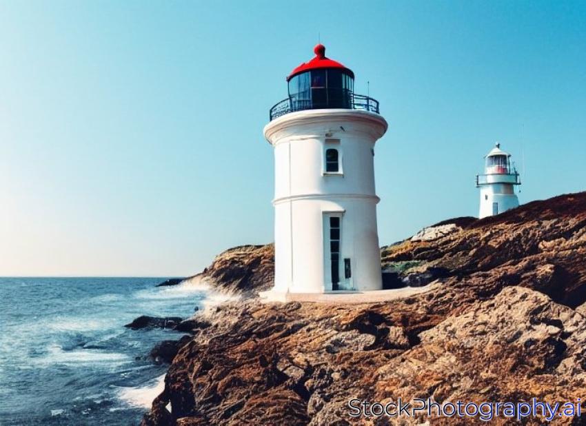 lighthouse by the sea in the afternoon