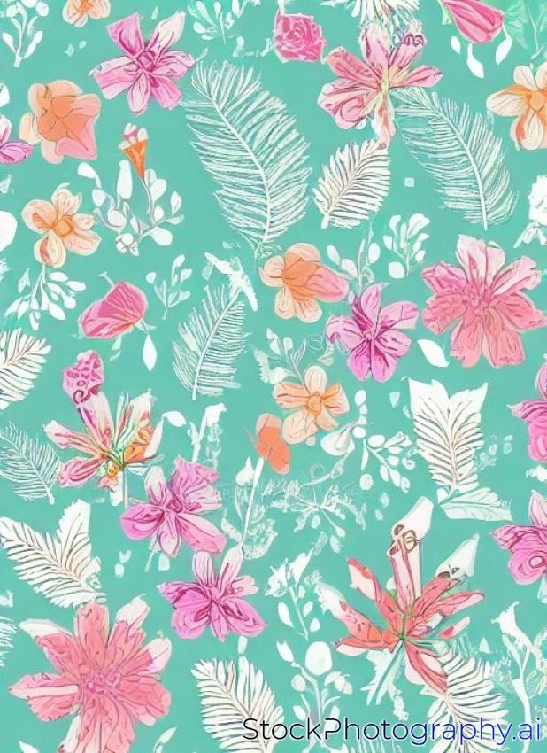 digital textile designs flowers and leaves illustration fabric printings