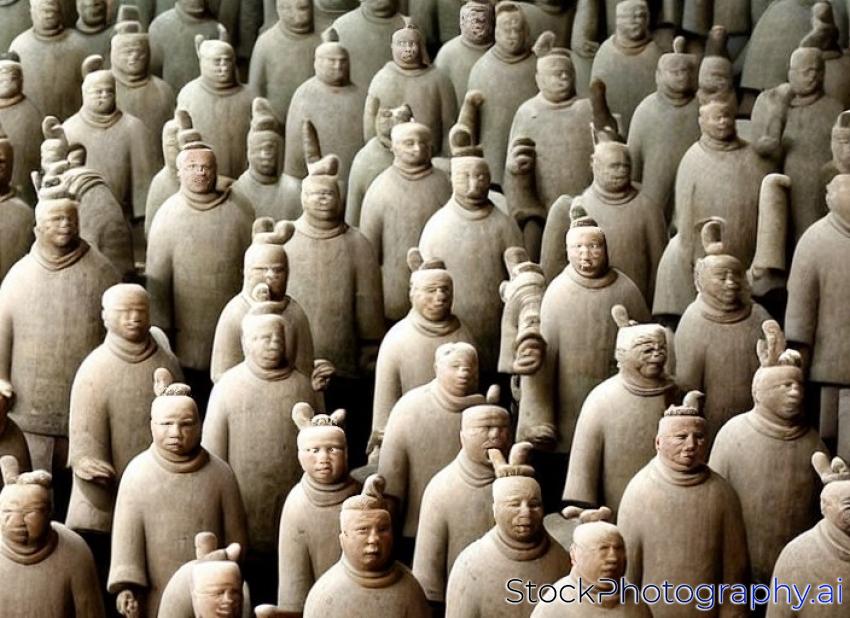 Xi'an, China : 24 Mar 2014 Terracotta Army is a collection of terracotta sculptures depicting the armies of Qin Shi Huang, the first Emperor of China. 210-209 BC