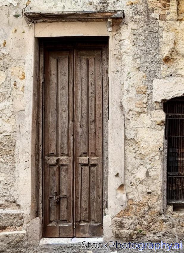 old wooden door in Sassari