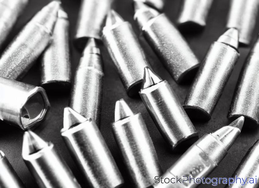 close-up 9mm caliber bullets in a charger